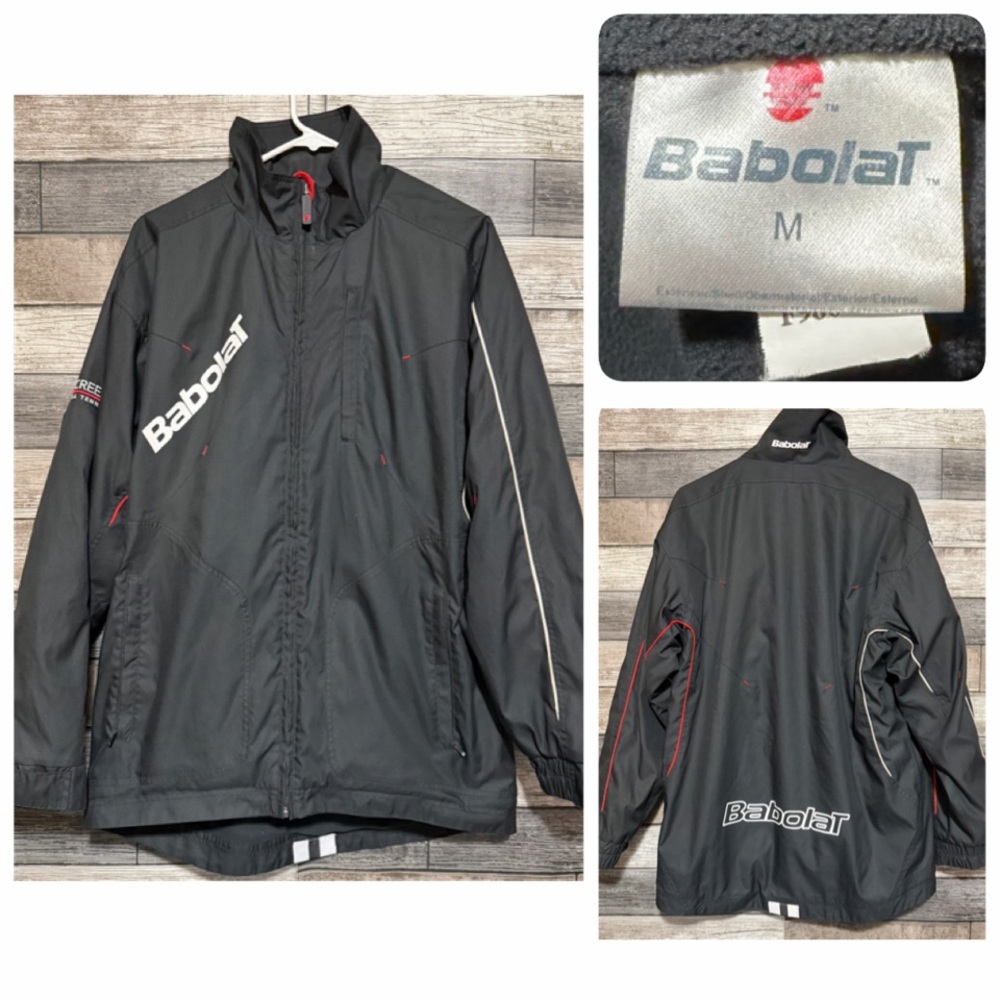 Babolat Mill Creek USA Tennis Fleece Lined Jacket Men’s M Black Full Zip